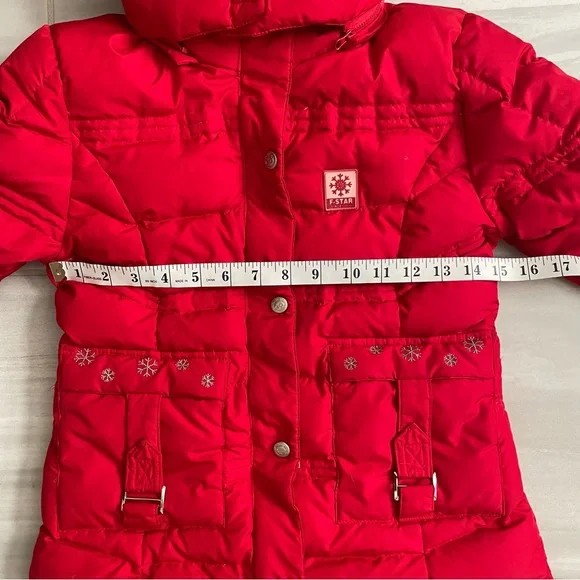 Red Down Parka Puffer - Picture 3 of 11
